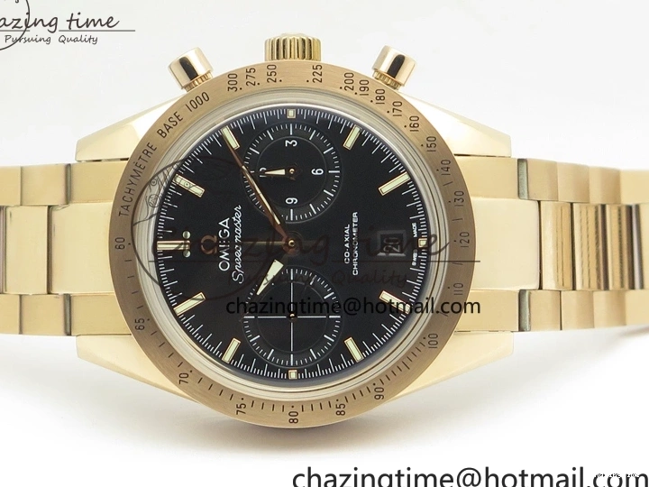 0817 Speedmaster ’57 Co-Axial RG OMF 1:1 Best Edition Black Dial On RG Bracelet A9300 (Free Leather Strap) MoistureWicking 8070